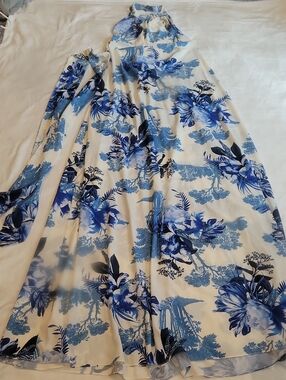 Forever Young Blue and White Floral Maxi Skirt